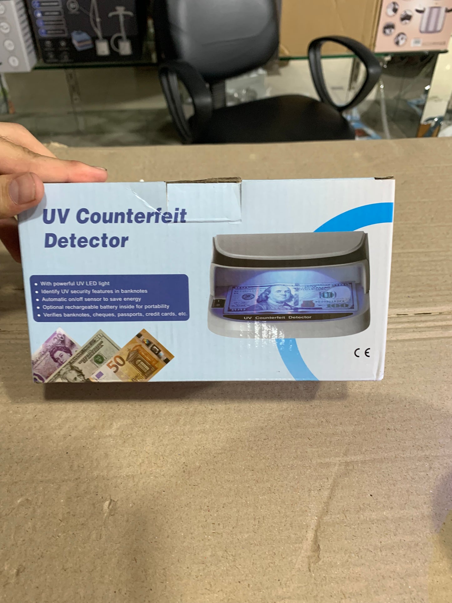 Rechargeable Fake Money Detector – Portable & Accurate Currency Checker