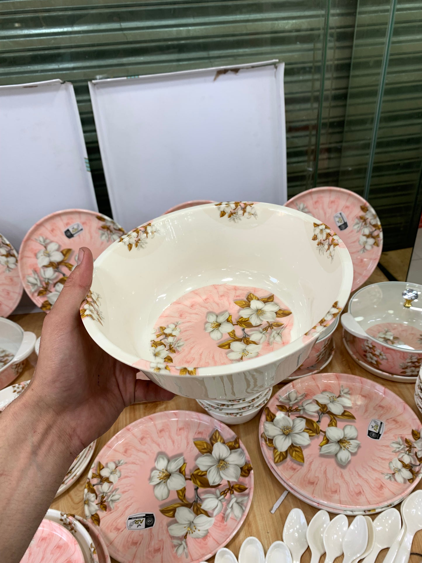 77 PCS DINNER SET DOUBLE GLAZED