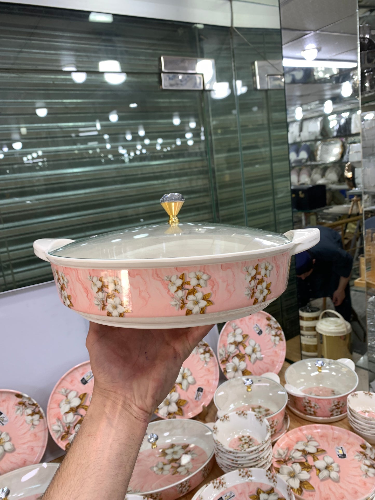 77 PCS DINNER SET DOUBLE GLAZED