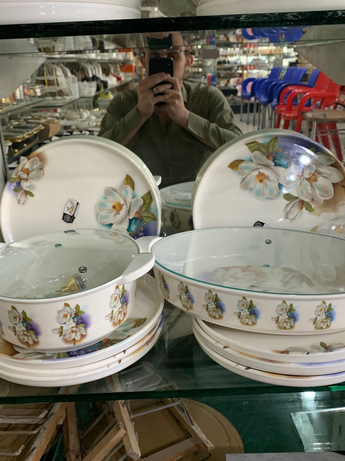 77 PCS DINNER SET DOUBLE GLAZED