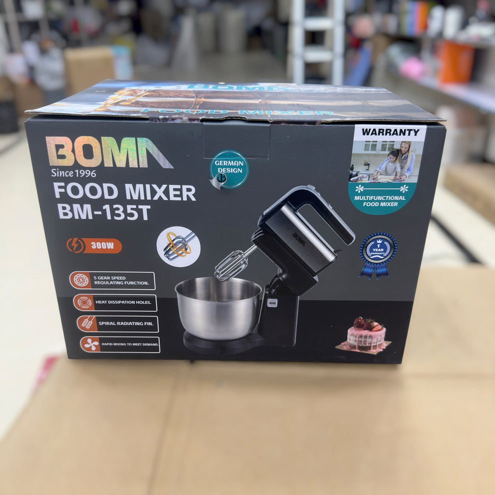 BOMA BM-135T Food Mixer - 300W, 5 Gear Speed, Stainless Steel Bowl