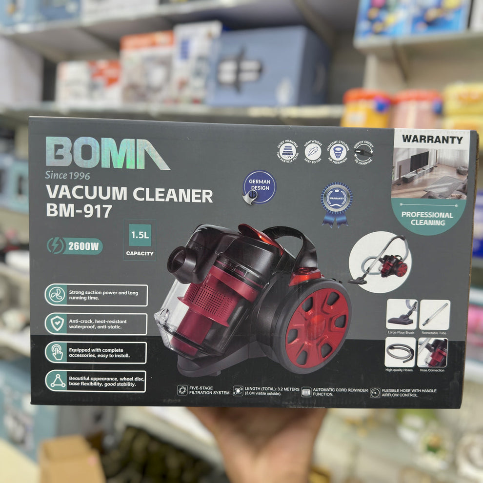 BOMA

BOMA BM-917 Vacuum Cleaner - 2600W, 1.5L, Five-Stage Filtration