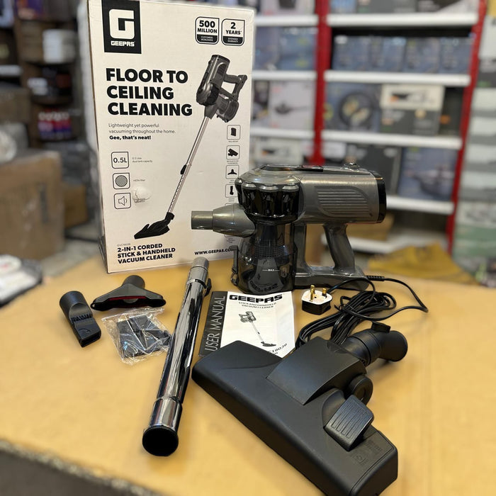 Geepas 2 in 1 Corded Stick & Handheld Vacuum Cleaner 19036