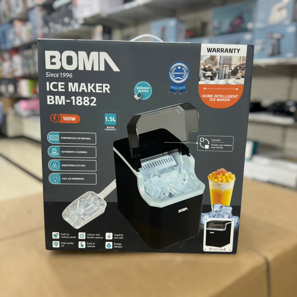 BOMA BM-1882 Home Intelligent Ice Maker - 100W, 1.5L, Continuous Ice Making