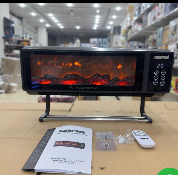 Geepas Wall Mounted Fireplace Heater 28514