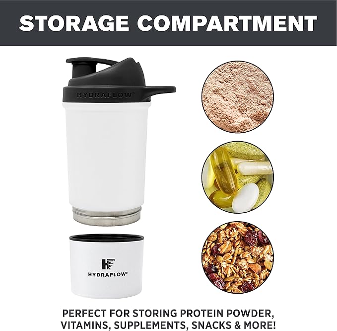HYDRAFLOW Boost Insulated Protein Shaker Bottle