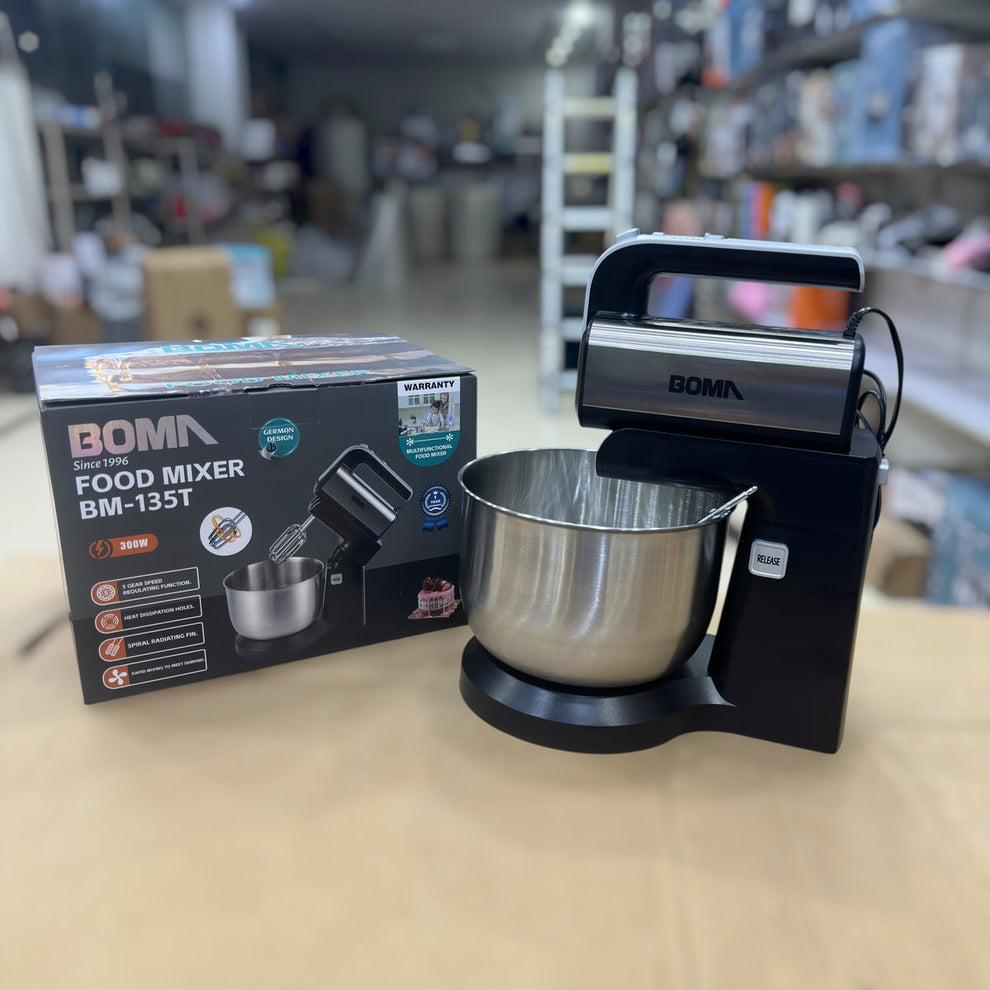 BOMA BM-135T Food Mixer - 300W, 5 Gear Speed, Stainless Steel Bowl