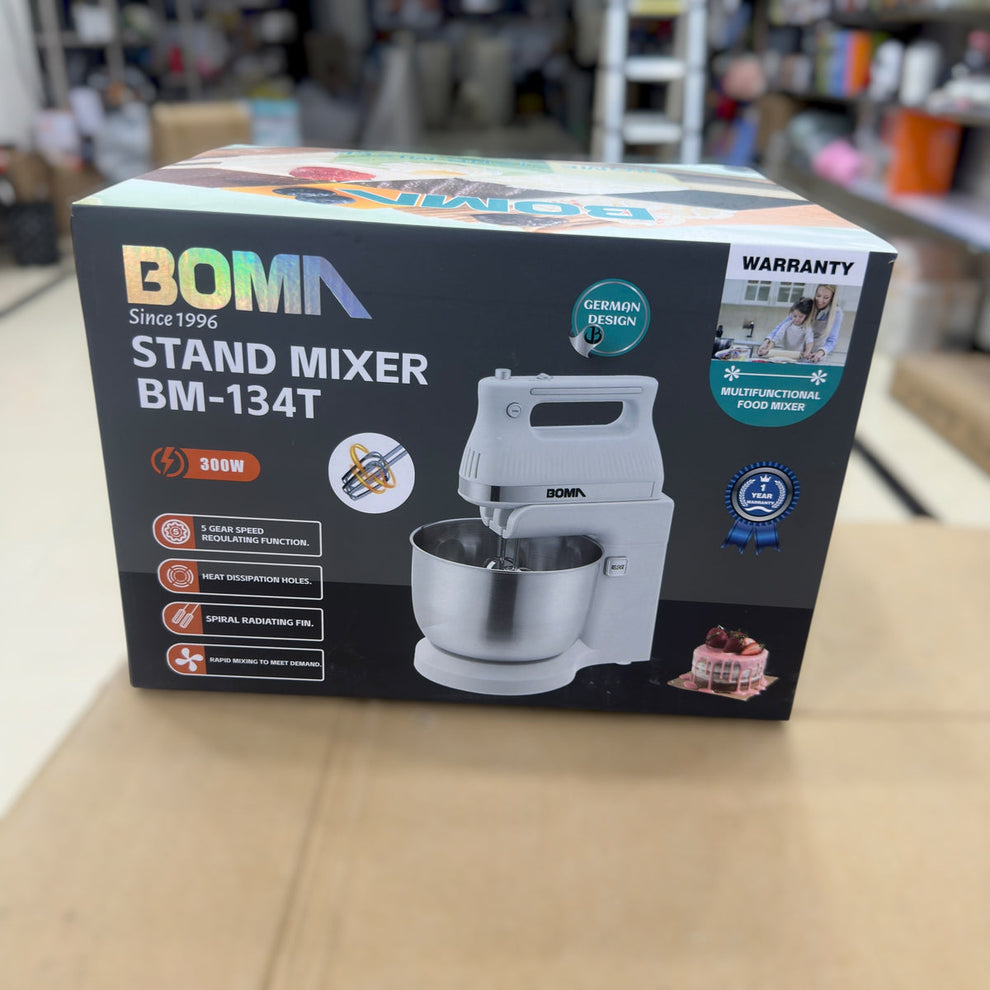 BOMA BM-134T Stand Mixer - 300W, 5 Gear Speed, Stainless Steel Bowl