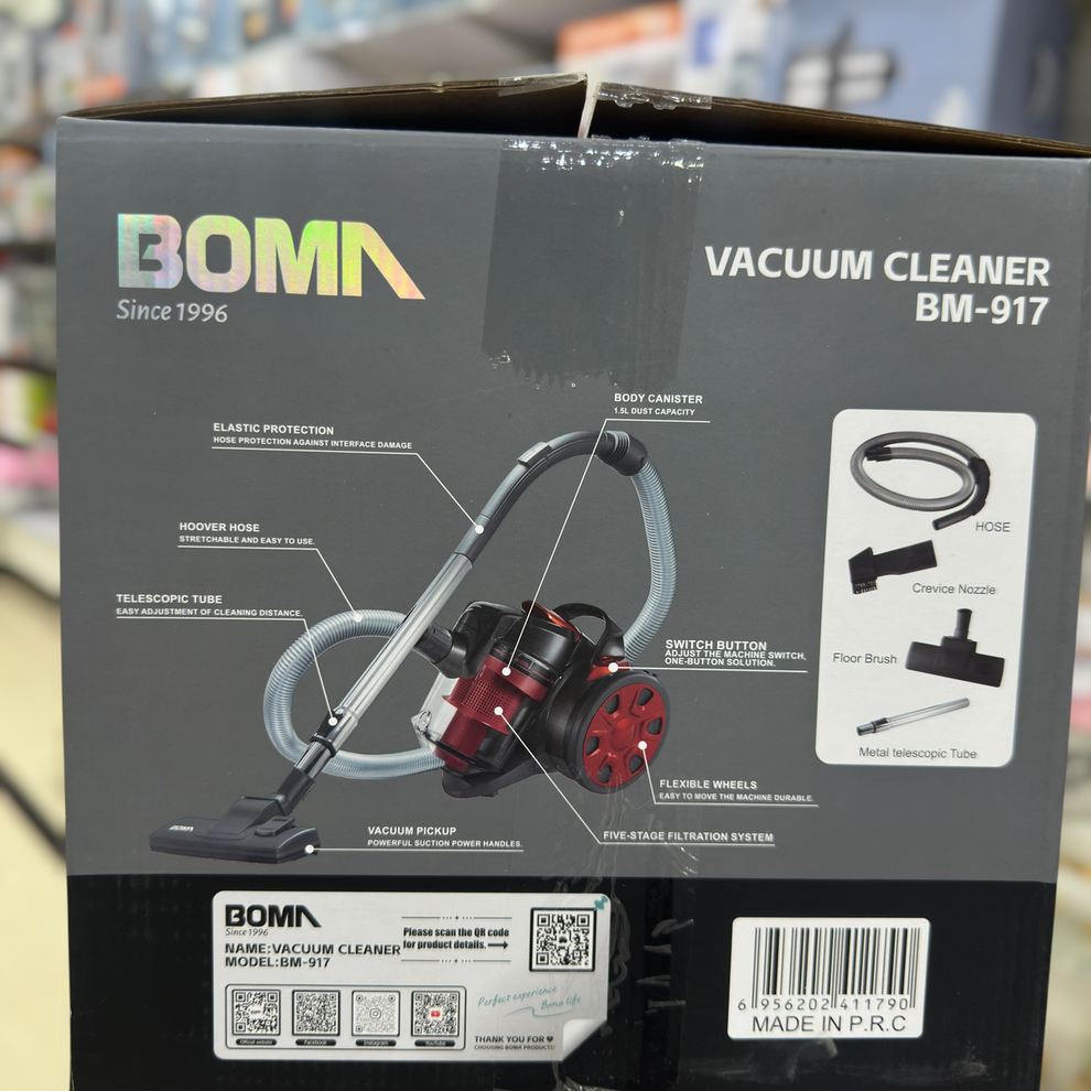 BOMA

BOMA BM-917 Vacuum Cleaner - 2600W, 1.5L, Five-Stage Filtration