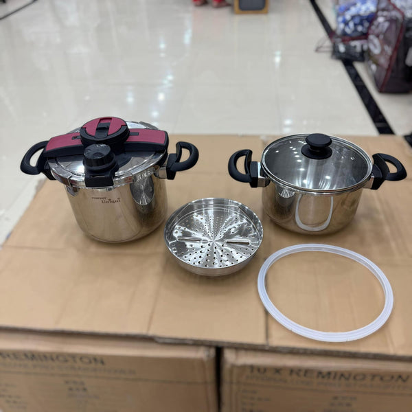 Uniqui 8pcs 5+7L Steel Pressure Cooker Set