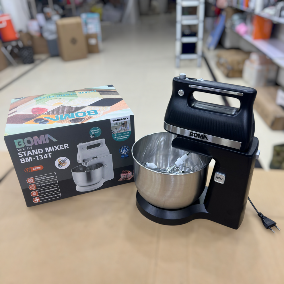 BOMA BM-134T Stand Mixer - 300W, 5 Gear Speed, Stainless Steel Bowl